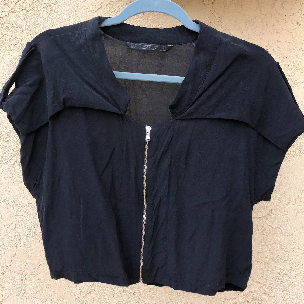 Zara Black Crop Zip